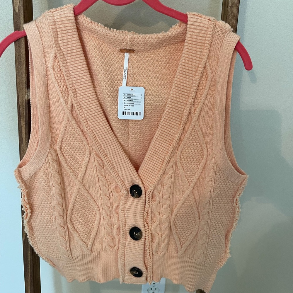 Free People Denson Cable Vest -  NWT